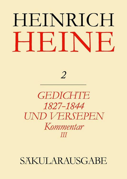 Produktbild: Gedichte 1827-1844 und Versepen. Kommentar III