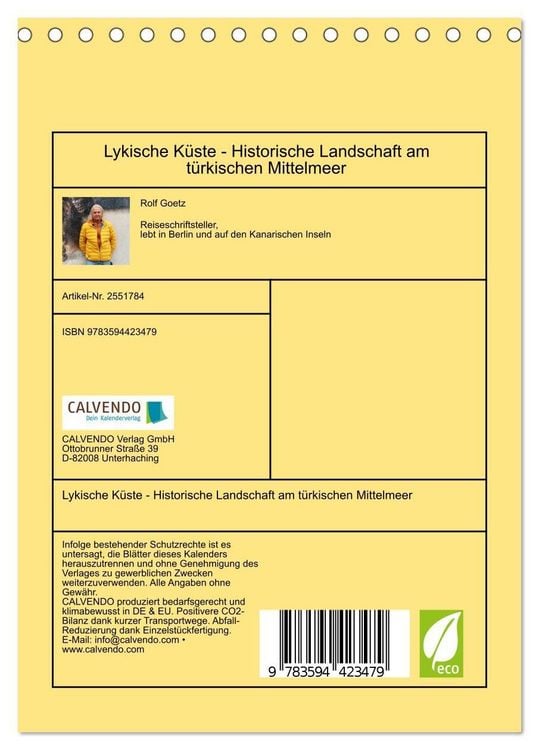 Produktbild: Lykische K&uuml;ste - Historische Landschaft am t&uuml;rkischen Mittelmeer (Tischkalender 2027 DIN A5 hoch), CALVENDO Monatskalender