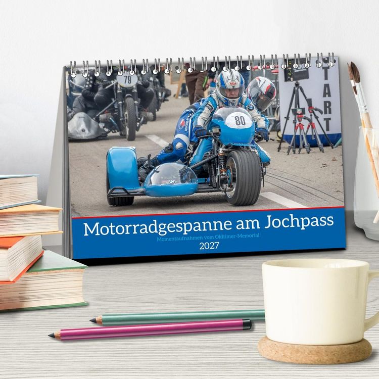 Produktbild: Motorradgespanne am Jochpass (Tischkalender 2027 DIN A5 quer), CALVENDO Monatskalender