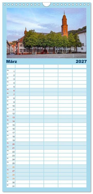 Produktbild: Familienplaner 2027 - Heidelberg Impressionen mit 5 Spalten (Wandkalender, 21 x 45 cm) CALVENDO