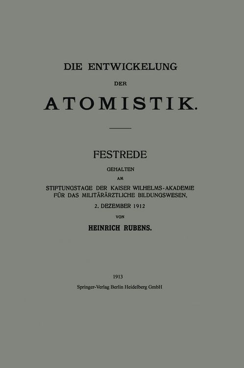 Produktbild: Die Entwickelung der Atomistik
