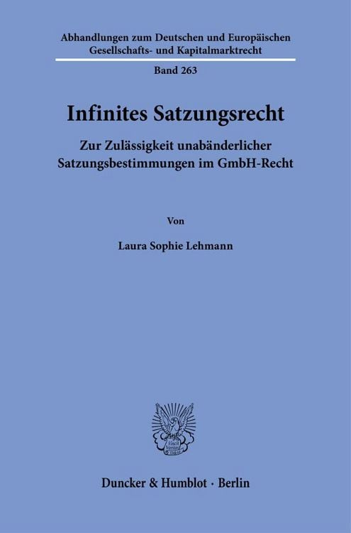 Produktbild: Infinites Satzungsrecht