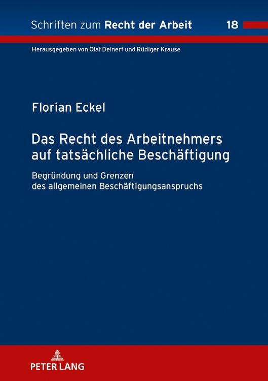 Produktbild: Das Recht des Arbeitnehmers auf tats&auml;chliche Besch&auml;ftigung