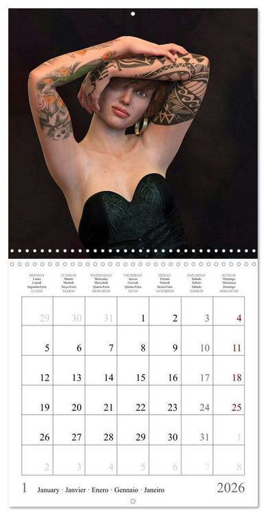 Produktbild: Tattoos on nice skin (Wall Calendar 2026 12 &times; 12 Inch) CALVENDO 12 Month Wall Calendar
