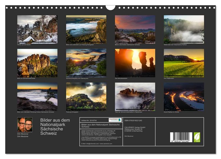 Produktbild: Bilder aus dem Nationalpark S&auml;chsische Schweiz (Wandkalender 2026 DIN A3 quer), CALVENDO Monatskalender