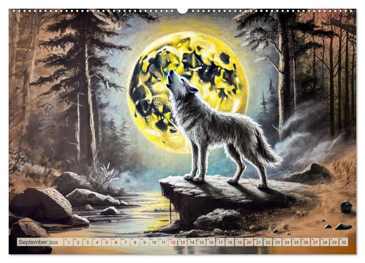 Produktbild: Die Eleganz der W&ouml;lfe - Mythische Begegnungen in der Natur (Wandkalender 2026 DIN A2 quer), CALVENDO Monatskalender