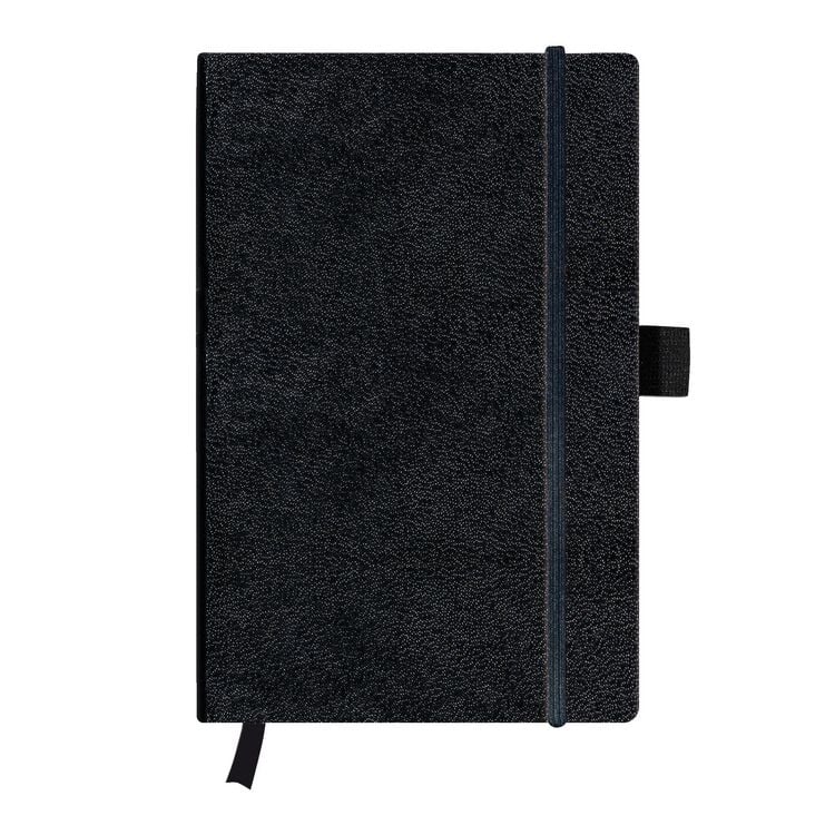 Produktbild: Herlitz Notizbuch Classic A5 96 Blatt blanko schwarz mit Leseband und Falttasche my.book
