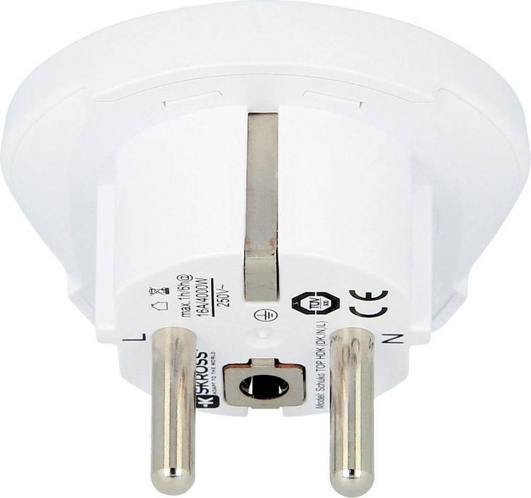 Produktbild: SKROSS Country Travel Adapter India-Israel-Denmark to Europe - Adapter f&uuml;r Power Connector - Typ K, Typ D, Typ H (W)