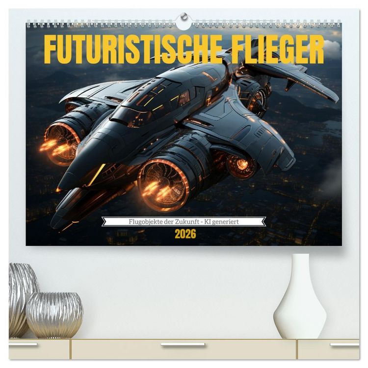 Produktbild: Futuristische Flieger (hochwertiger Premium Wandkalender 2026 DIN A2 quer), Kunstdruck in Hochglanz