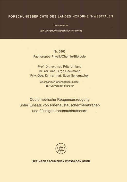 Produktbild: Coulometrische Reagenserzeugung unter Einsatz von Ionenaustauschermembranen und fl&uuml;ssigen Ionenaustauschern