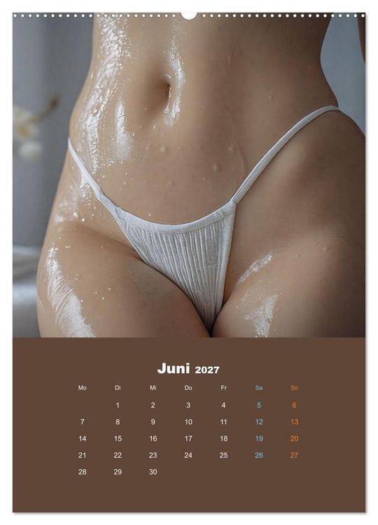 Produktbild: Einge&ouml;lt - Sexy Frauen Kalender (hochwertiger Premium Wandkalender 2027 DIN A2 hoch), Kunstdruck in Hochglanz