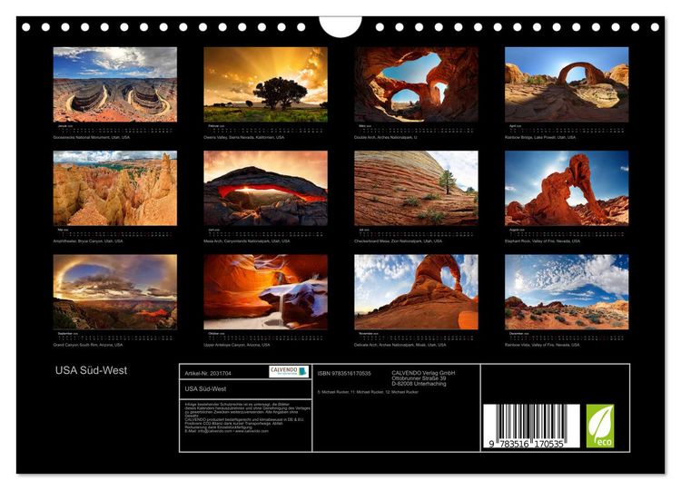 Produktbild: USA S&uuml;d-West (Wandkalender 2026 DIN A4 quer), CALVENDO Monatskalender