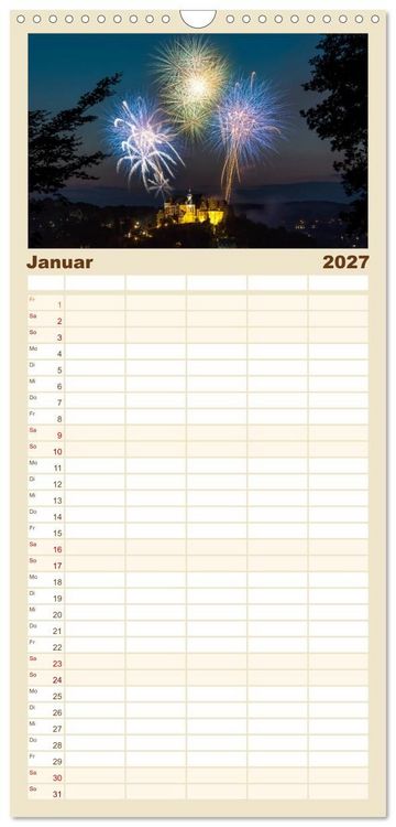Produktbild: Familienplaner 2027 - M&auml;rchenhaftes Marburg mit 5 Spalten (Wandkalender, 21 x 45 cm) CALVENDO