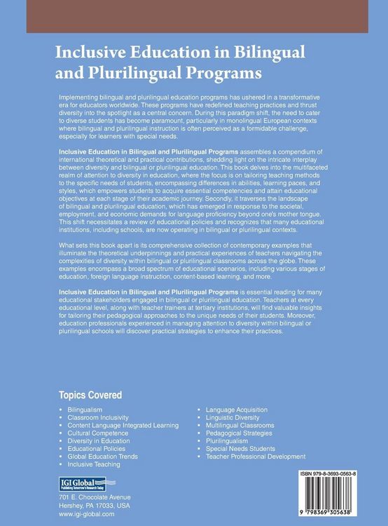 Produktbild: Inclusive Education in Bilingual and Plurilingual Programs