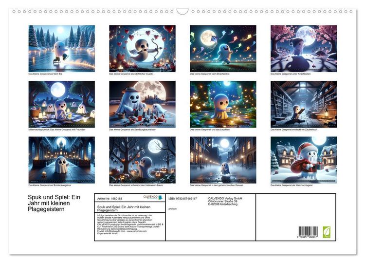 Produktbild: Spuk und Spiel: Ein Jahr mit kleinen Plagegeistern (Wandkalender 2026 DIN A2 quer), CALVENDO Monatskalender
