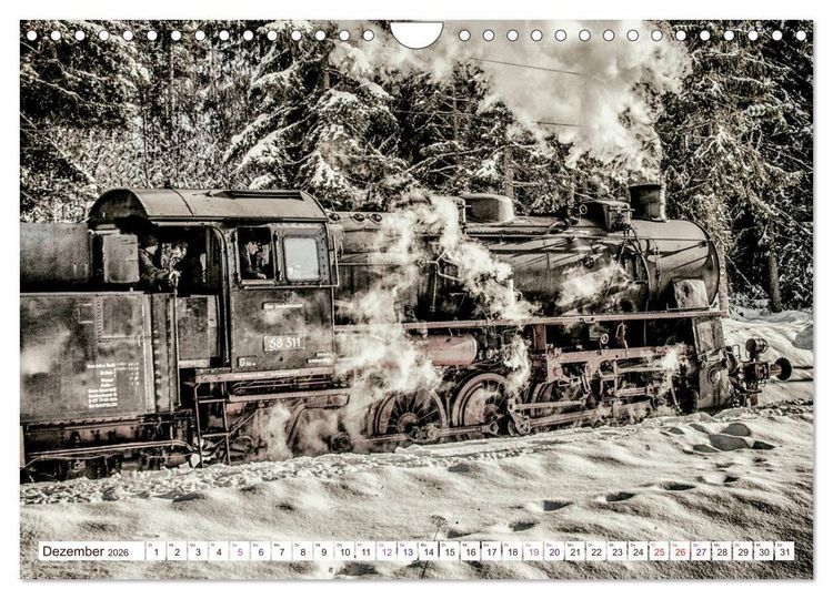 Produktbild: Dampflokomotiven - dampfende Stahlkolosse (Wandkalender 2026 DIN A4 quer), CALVENDO Monatskalender