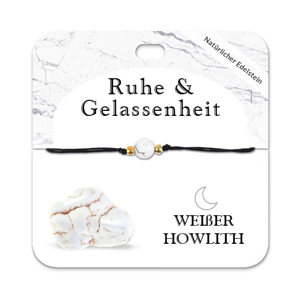 Produktbild: Wei&szlig;er Howlith Armband mit 1 Edelsteinperle