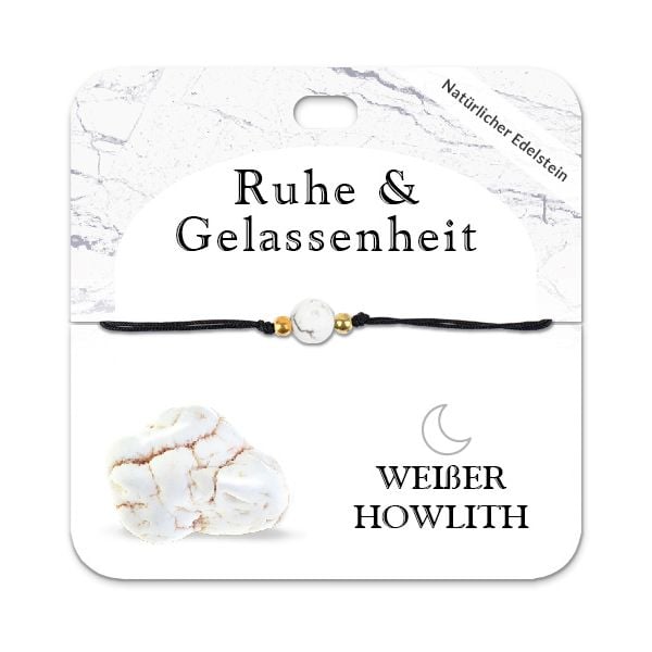 Produktbild: Wei&szlig;er Howlith Armband mit 1 Edelsteinperle