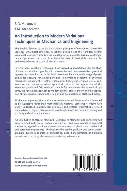 Produktbild: An Introduction to Modern Variational Techniques in Mechanics and Engineering