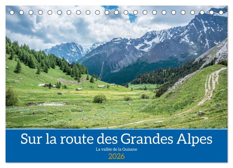Produktbild: Sur la route des Grandes Alpes, la vall&eacute;e de la Guisane (Calendrier de bureau 2026 DIN A5 vertical), CALVENDO calendrier mensuel