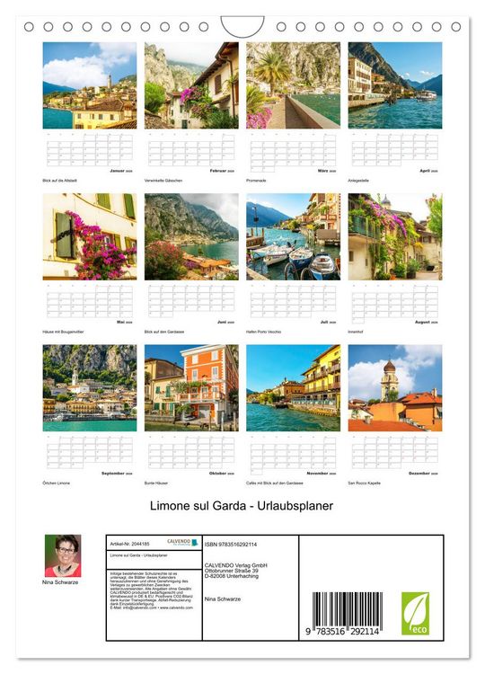 Produktbild: Limone sul Garda - Urlaubsplaner (Wandkalender 2026 DIN A4 hoch), CALVENDO Monatskalender