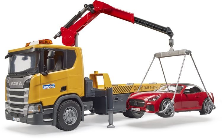 Produktbild: bruder 03552 Scania Super 560R Abschlepp-LKW mit L+S Modul + BRUDER Roadster