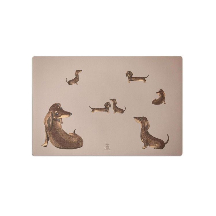 Produktbild: Scriptum Schreibtischunterlage f&uuml;r Kinder Dackel taupe - 60 x 40 cm - aus premium Vinyl