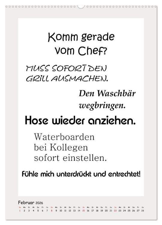 Produktbild: Spr&uuml;chekalender. Witziges f&uuml;rs B&uuml;ro (hochwertiger Premium Wandkalender 2026 DIN A2 hoch), Kunstdruck in Hochglanz