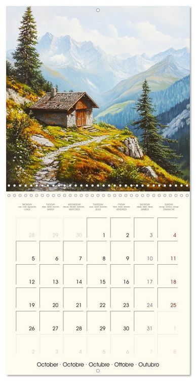 Produktbild: Majestic mountain retreats. Alpine landscape paintings (Wall Calendar 2026 12 &times; 12 Inch) CALVENDO 12 Month Wall Calendar