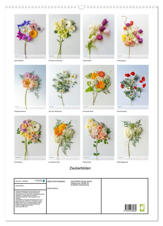 Produktbild: Zauberbl&uuml;ten (Wandkalender 2026 DIN A2 hoch), CALVENDO Monatskalender