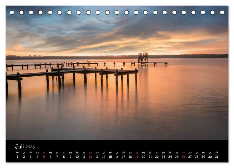 Produktbild: silent minutes - Lichtstimmungen im 5-Seen-Land (Tischkalender 2026 DIN A5 quer), CALVENDO Monatskalender