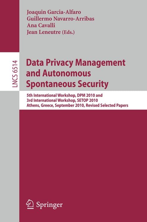 Produktbild: Data Privacy Management and Autonomous Spontaneous Security