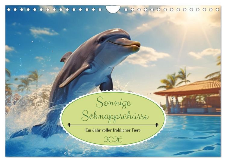 Produktbild: Sonnige Schnappsch&uuml;sse - Ein Jahr voller fr&ouml;hlicher Tiere (Wandkalender 2026 DIN A4 quer), CALVENDO Monatskalender