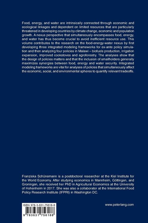 Produktbild: Economy-Wide Policy Modeling of the Food-Energy-Water Nexus