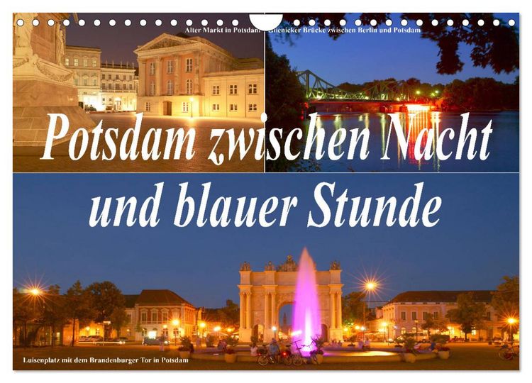Produktbild: Potsdam zwischen Nacht und blauer Stunde (Wandkalender 2026 DIN A4 quer), CALVENDO Monatskalender