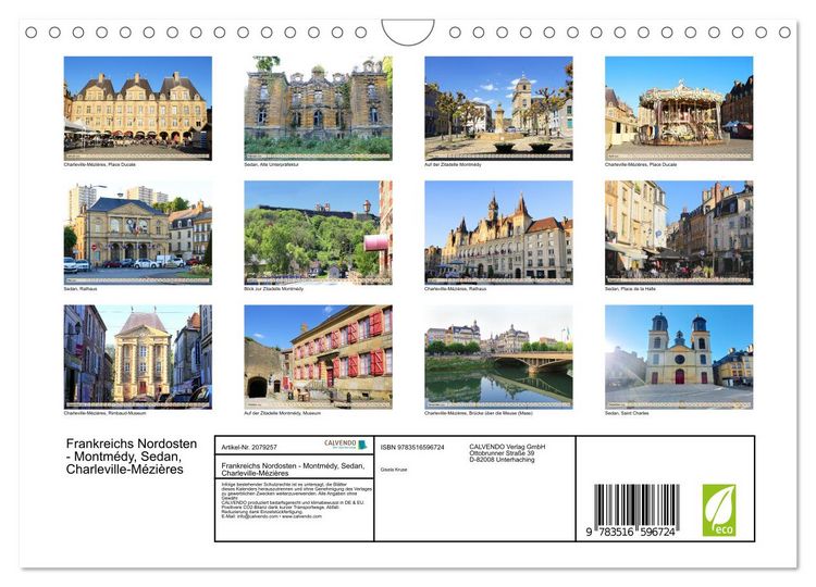 Produktbild: Frankreichs Nordosten - Montm&eacute;dy, Sedan, Charleville-M&eacute;zi&egrave;res (Wandkalender 2026 DIN A4 quer), CALVENDO Monatskalender