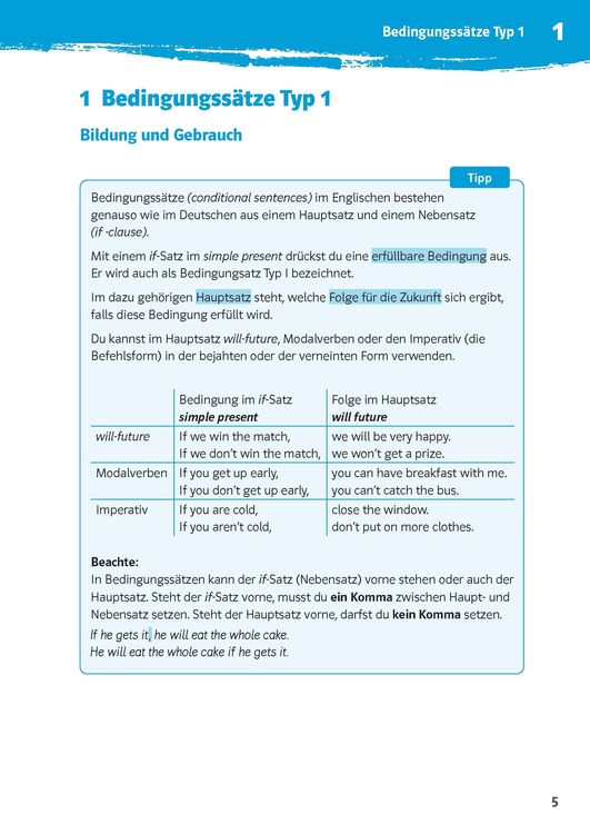 10-Minuten-Training Englisch Grammatik If-Clauses 6.-8. Klasse