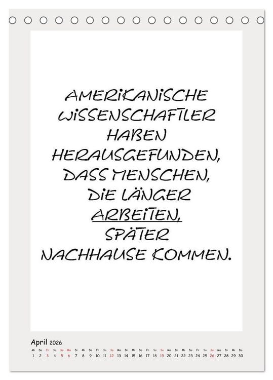 Produktbild: Spr&uuml;chekalender. Witziges f&uuml;rs B&uuml;ro (Tischkalender 2026 DIN A5 hoch), CALVENDO Monatskalender