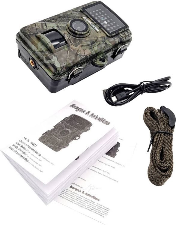 Produktbild: Berger & Schr&ouml;ter DH1 Wildkamera 16 Megapixel Black LEDs, Tonaufzeichnung Camouflage Gr&uuml;n, Camouflage Braun