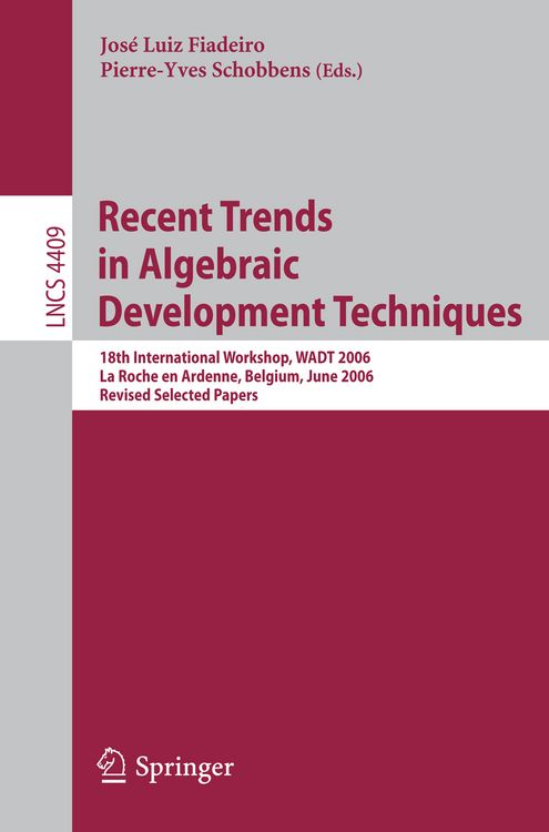 Produktbild: Recent Trends in Algebraic Development Techniques