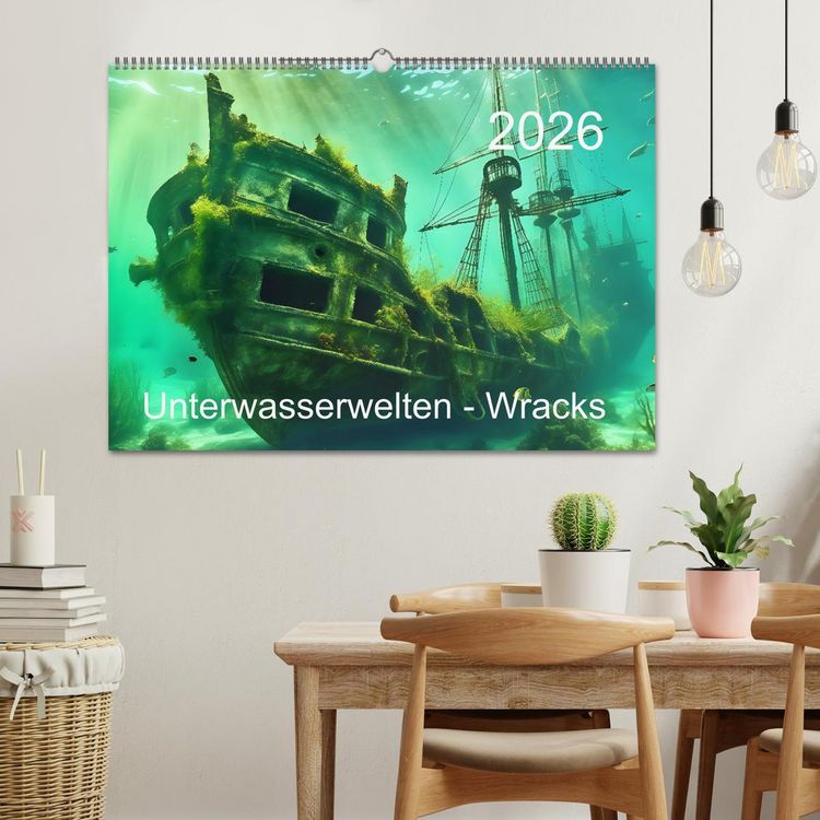 Produktbild: Unterwasserwelt der Wracks 2026 (Wandkalender 2026 DIN A2 quer), CALVENDO Monatskalender
