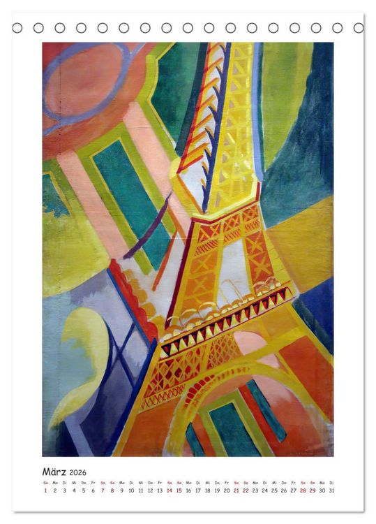 Produktbild: Eiffelturm - Robert Delaunay (Tischkalender 2026 DIN A5 hoch), CALVENDO Monatskalender