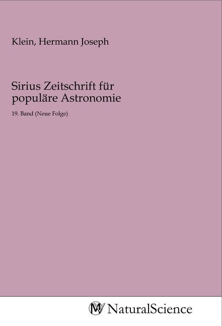 Produktbild: Sirius Zeitschrift f&uuml;r popul&auml;re Astronomie