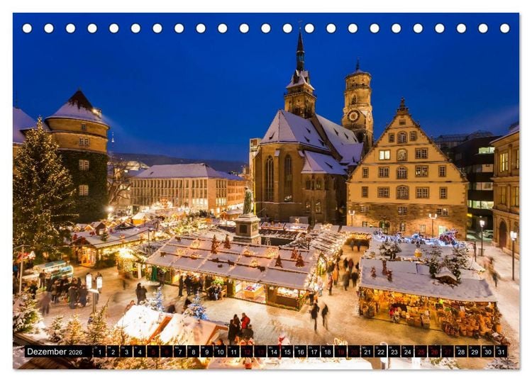 Produktbild: Ein Jahr STUTTGART (Tischkalender 2026 DIN A5 quer), CALVENDO Monatskalender