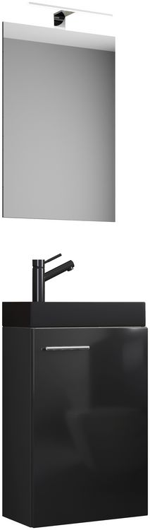 Produktbild: 3tlg Waschtisch Slito SP Toilette schmal Schwarz