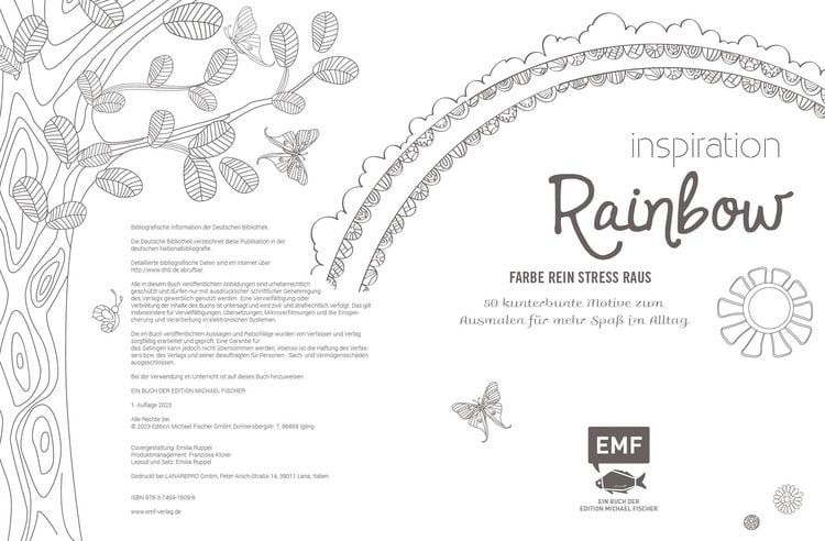 Produktbild: Inspiration Rainbow – 50 kunterbunte Motive zum Ausmalen für mehr Spaß im Alltag