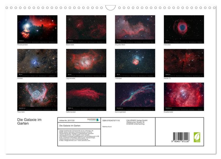 Produktbild: Die Galaxie im Garten (Wandkalender 2026 DIN A3 quer), CALVENDO Monatskalender