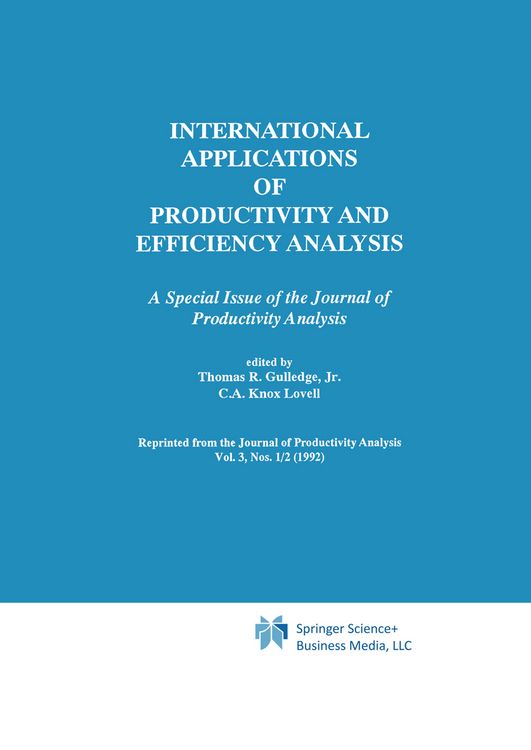 Produktbild: International Applications of Productivity and Efficiency Analysis