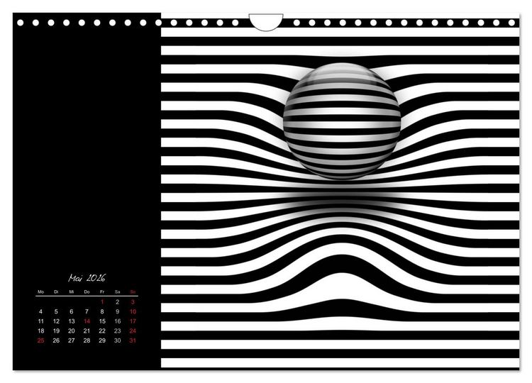 Produktbild: Optische Kunst im Quadrat (Wandkalender 2026 DIN A4 quer), CALVENDO Monatskalender