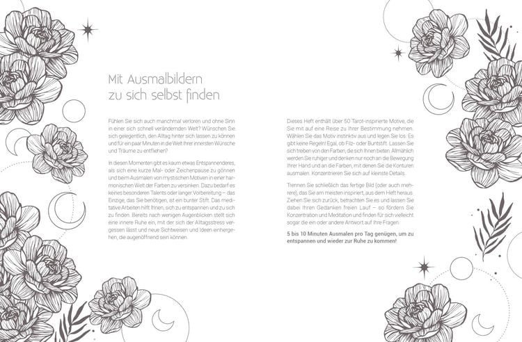 Produktbild: Inspiration Tarot – 50 mystische Motive zum Ausmalen für mehr Durchblick im Alltag